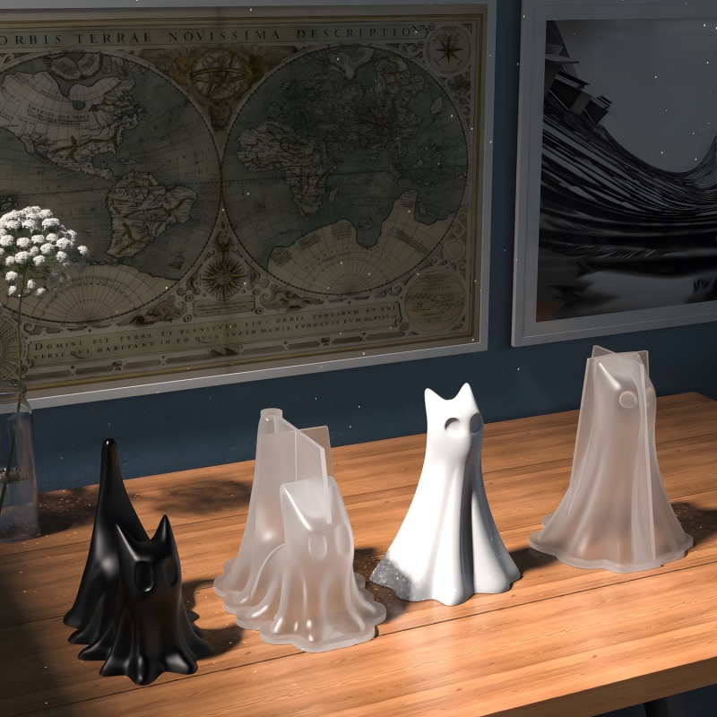 شبح القط هالوين سطح المكتب زخر - مراجعة Candle Making Ideas وسعره